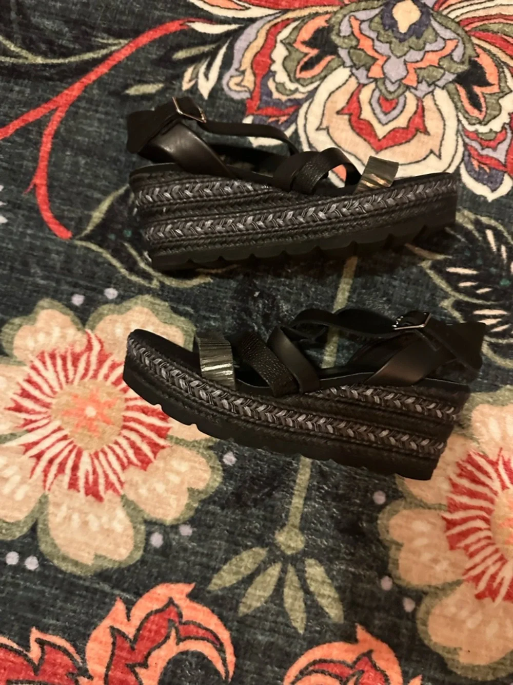 Kanna Platform Sandals Black Espadrille Spain 37